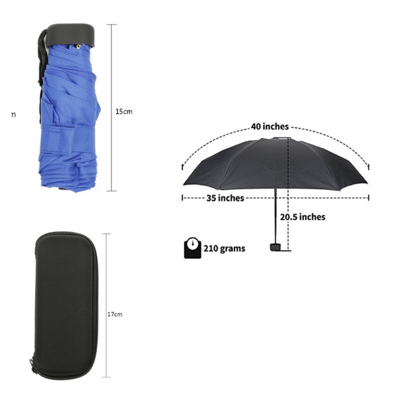 Parapluie pliant Mini Capsule poche voyage Compact homme – Image 2
