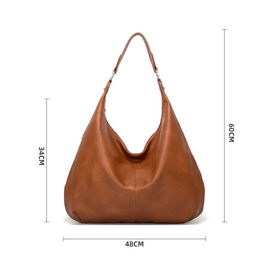Populaire Simple femme épaule sacs quotidiens décontracté grande capacité épaule fourre-tout dame en cuir PU haut rigide-poignée sac sacs à main 2021 – Image 6