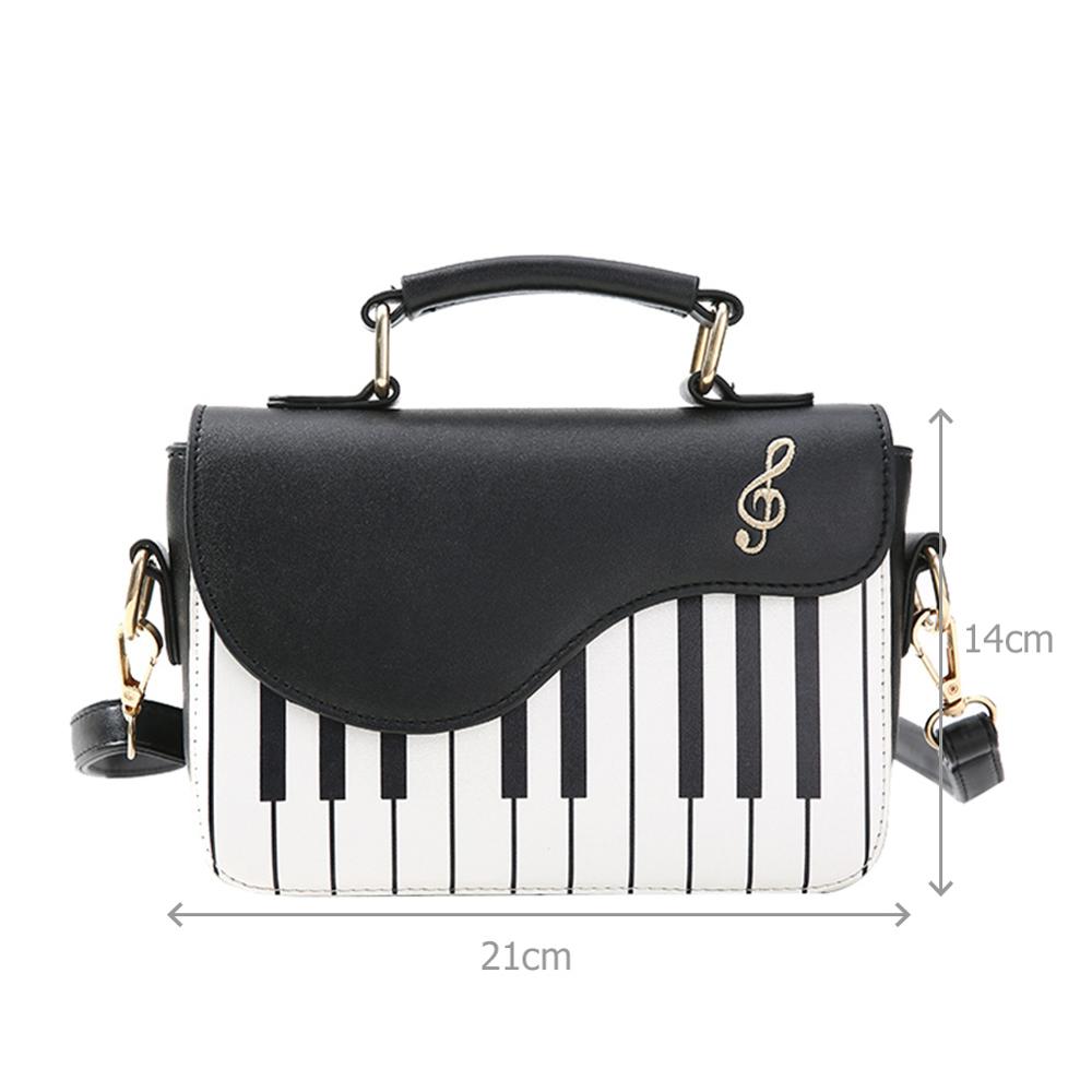 Sac à bandoulière en cuir PU pour femmes, sac à main à motif de Piano mignon, mode dames, sac à épaule, sacoche pochette fourre-tout à rabat, décontracté – Image 6