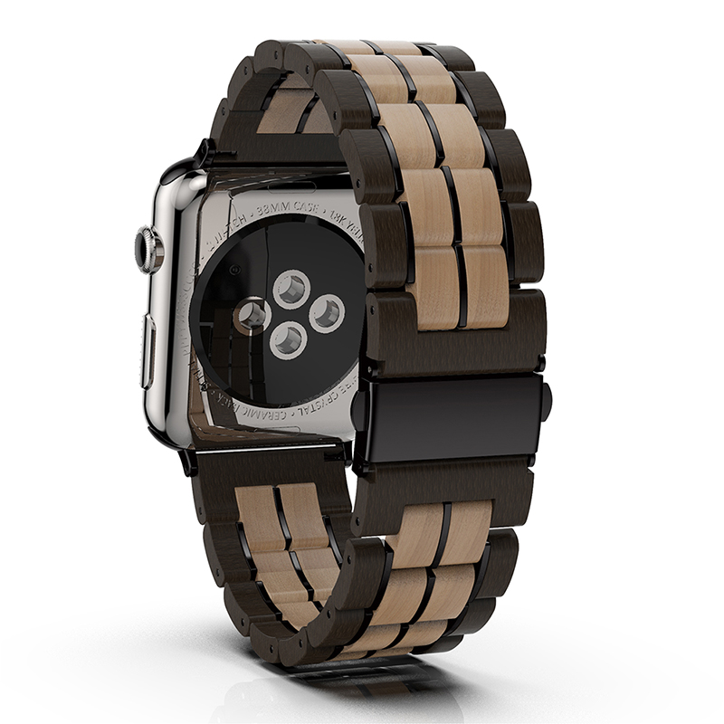BOBO BIRD-Bracelet en bois pour Apple Watch, acier inoxydable, ultra fin, 4mm, marque supérieure – Image 3