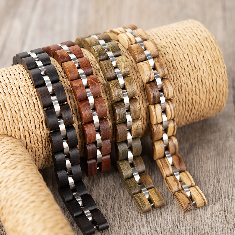 BOBO BIRD-Bracelet en bois coloré pour homme et femme, bracelet en bois pour femme, boîte cadeau, nouveau, S04, S05 – Image 2
