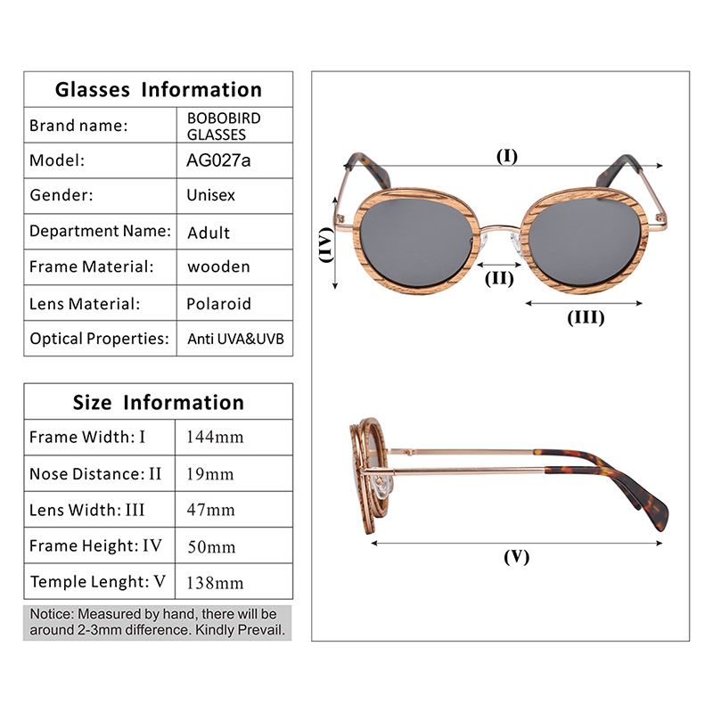 BOBO BIRD – lunettes de soleil Vintage ovales en bois pour femmes, verres polarisés UV400, avec boîte cadeau en bois – Image 3
