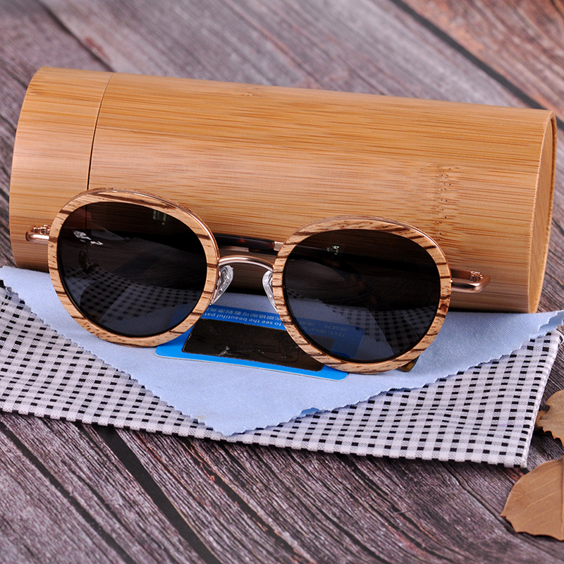 BOBO BIRD – lunettes de soleil Vintage ovales en bois pour femmes, verres polarisés UV400, avec boîte cadeau en bois – Image 6