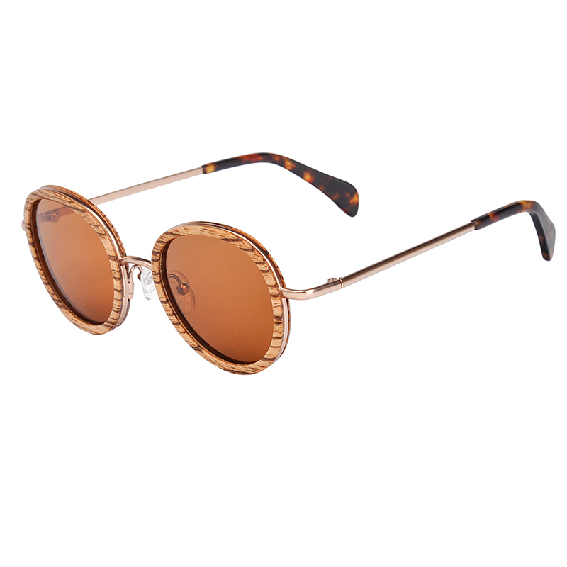 BOBO BIRD – lunettes de soleil Vintage ovales en bois pour femmes, verres polarisés UV400, avec boîte cadeau en bois – Image 2