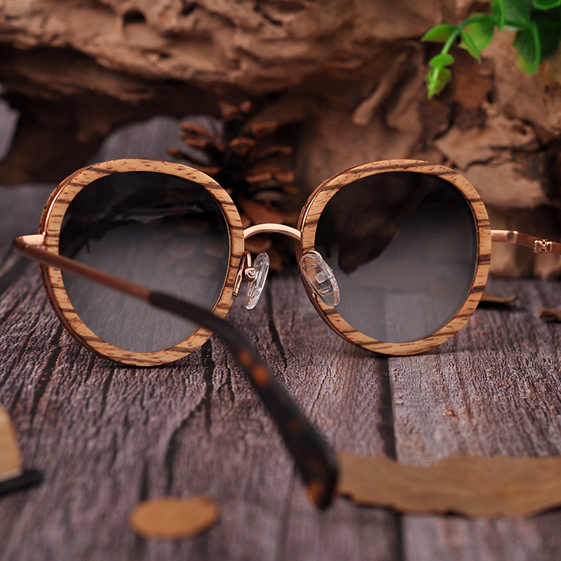 BOBO BIRD – lunettes de soleil Vintage ovales en bois pour femmes, verres polarisés UV400, avec boîte cadeau en bois – Image 5